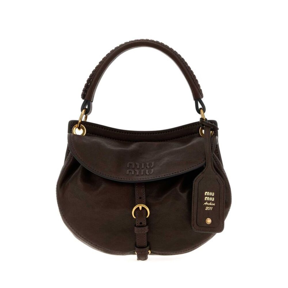 Miu Miu Women Dark Brown Nappa Leather Rendez-Vous Handbag